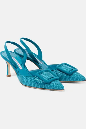 Manolo Blahnik Salones destalonados Maysli 70 de rafia