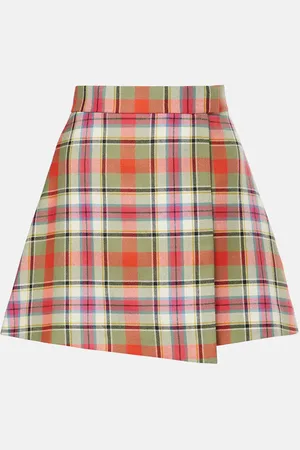 Vivienne Westwood Minifalda Cut Off de lana a cuadros