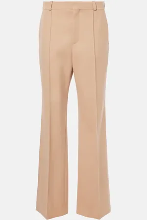 Chloé Chloé Pantalones rectos de lana de tiro alto