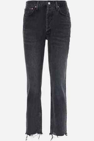 AGOLDE Jeans rectos cropped Riley de tiro alto