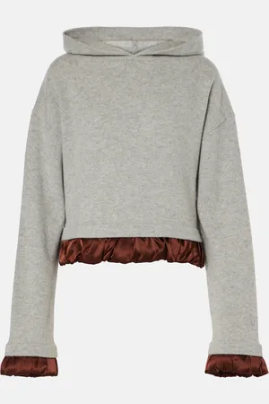 J.W.Anderson Sudadera cropped de lana con satén