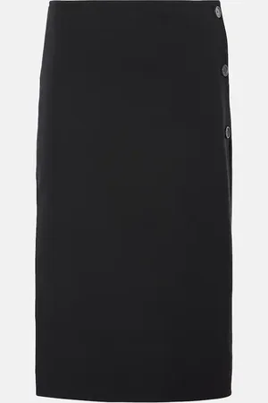 Courrèges Courrèges Falda midi en mezcla de lana