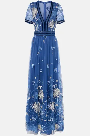 Costarellos Vestido de fiesta con bordados florales