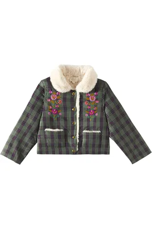 Louise Misha Chaqueta Alia a cuadros bordada