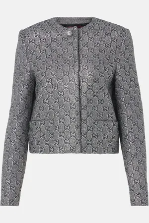Gucci Blazer de lamé con GG