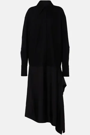 Jil Sander Vestido camisero asimétrico de lana