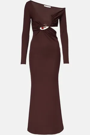 CHRISTOPHER ESBER Vestido largo Spiral Crystal acanalado
