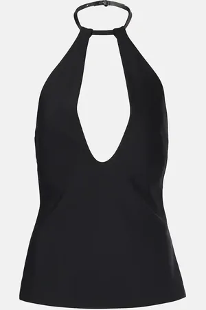 The Attico Top de jersey con cuello halter
