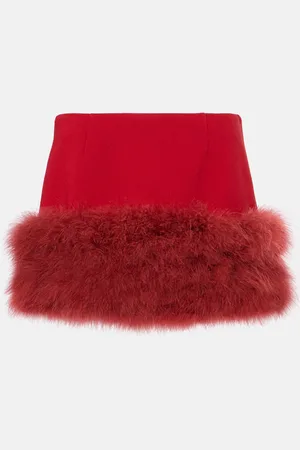 BLUMARINE Minifalda con plumas