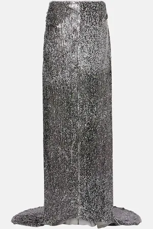 DRIES VAN NOTEN Falda larga con lentejuelas
