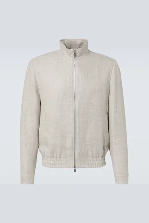 Brunello Cucinelli Chaqueta bomber de lino, lana y seda