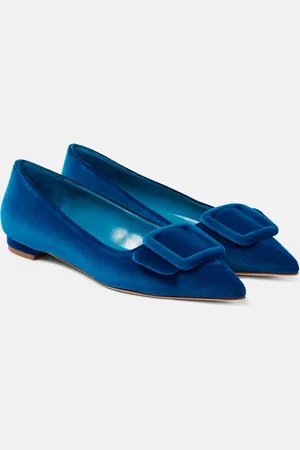 Manolo Blahnik Bailarinas Maysale de terciopelo