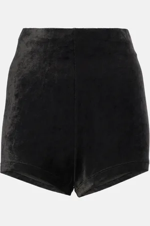 Rick Owens Shorts Dirt Lilies de terciopelo de tiro alto