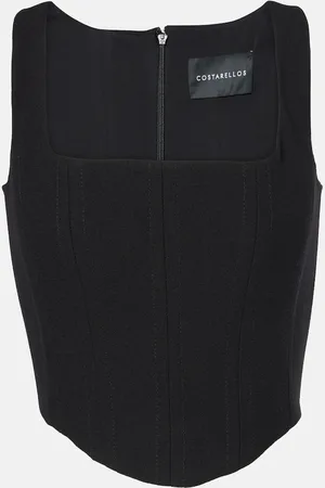 Costarellos Bustier Jovie de crepé de lana