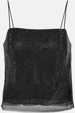 Roland Mouret Top lencero de chifón de seda adornado