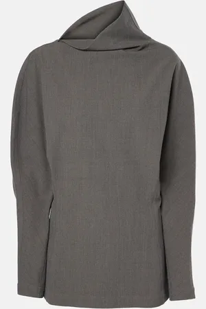 Bottega Veneta Top drapeado de mezcla de lana
