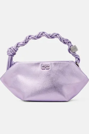 Ganni Bolso al hombro Bou Mini de piel metalizada