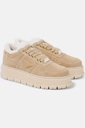 Prada Zapatillas de ante con forro de borrego