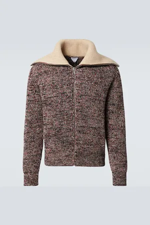Bottega Veneta Cárdigan con cremallera de algodón y lana