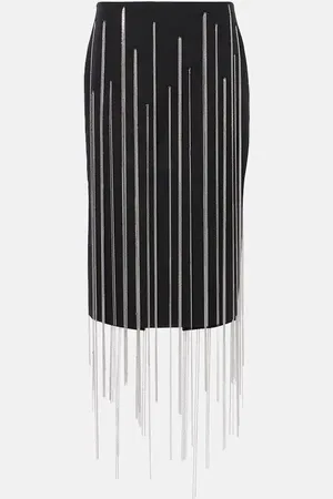 Victoria Beckham Falda midi con detalle de cadena