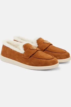 Prada Mocasines Saint Tropez de ante con borrego