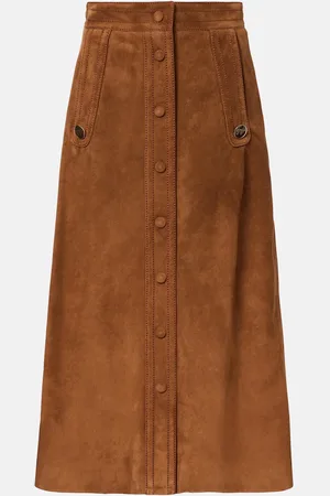 VALENTINO Falda midi de ante