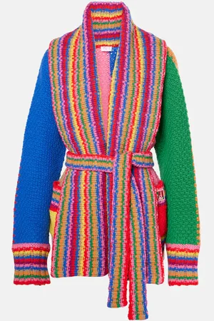 Puccini Cárdigan de lana colorblock a rayas