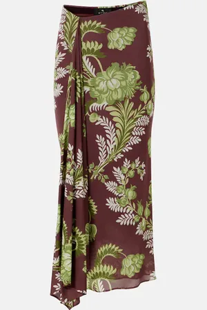 Etro Falda midi drapeada floral