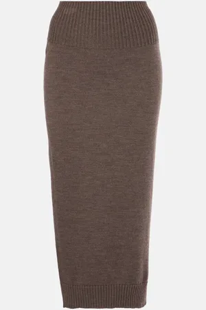 Max Mara Falda midi Melk de lana virgen