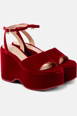 Gianvito Rossi Sandalias con cuña de terciopelo