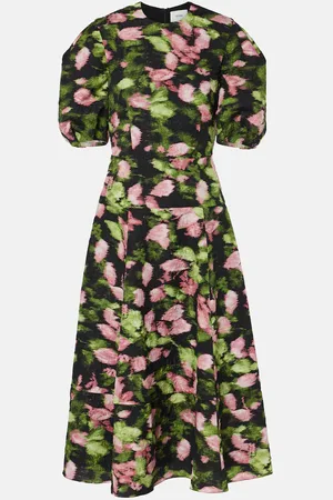 Erdem Vestido midi matelassé floral