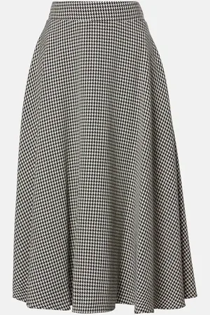 Dolce & Gabbana Falda midi de mezcla de lana con pata de gallo