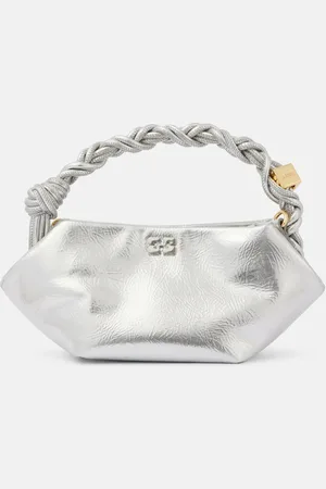 Ganni Bolso al hombro Bou Mini de piel metalizada