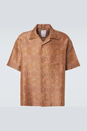 VISVIM Camisa de seda y lino en jacquard