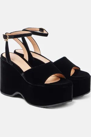 Gianvito Rossi Sandalias con cuña de terciopelo