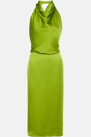MAGDA BUTRYM Vestido midi de satén de seda
