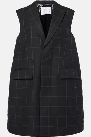 SACAI Chaleco de lana con panel de plumas