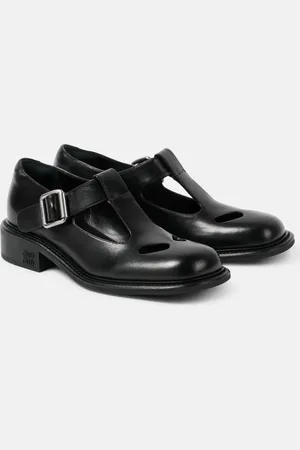 Miu Miu Zapatos planos Mary Jane de piel