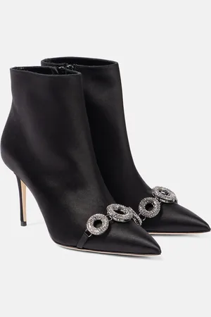Manolo Blahnik Botines Balvisa de satén adornados