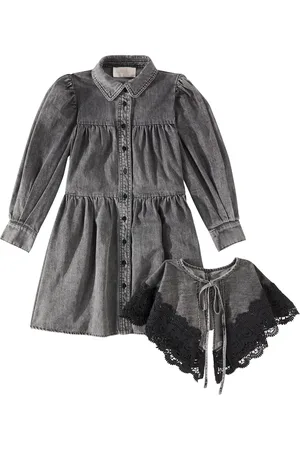 Petite Amalie Vestido de chambray algodón con encaje