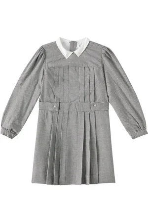 BONPOINT Vestido Mona plisado con pata de gallo