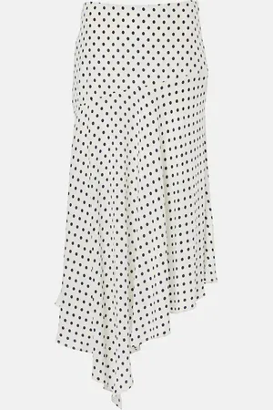 VERONICA BEARD Falda midi Rosemary de mezcla de seda con lunares