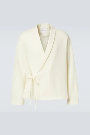 King & Tuckfield Camisa envolvente de lana con lazada