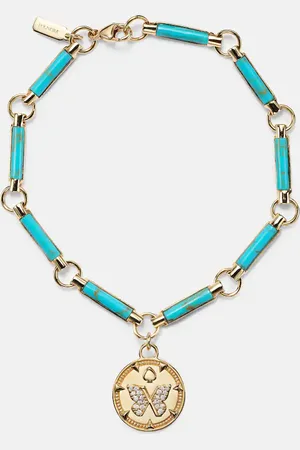 Foundrae Pulsera Reverie Element de oro de 18 ct con turquesas y diamantes
