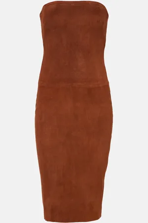 Stouls Vestido midi Monica de ante sin tirantes