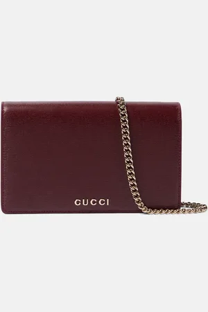 Gucci Cartera con cadena Script de piel