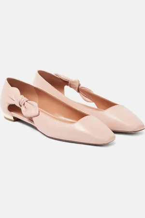 Aquazzura Bailarinas Very Bow Tie de piel