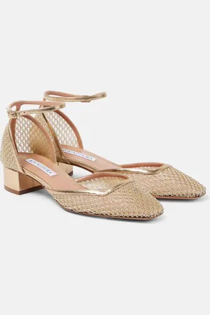 Aquazzura Salones Asha 35 de malla con piel