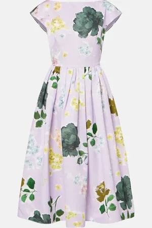 Erdem Vestido midi de faya de mezcla de algodón