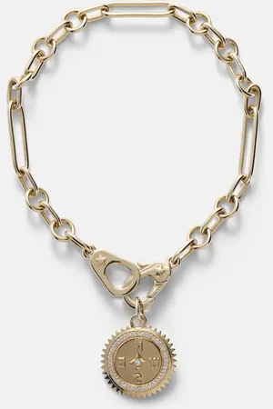 Foundrae Pulsera Internal Compass de oro de 18 ct con diamantes